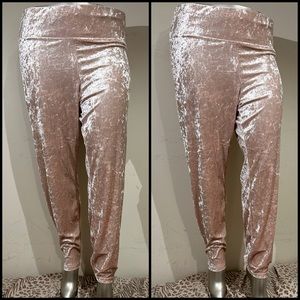 2XL Plus Stretchy Velvet Soft Pink Leggings